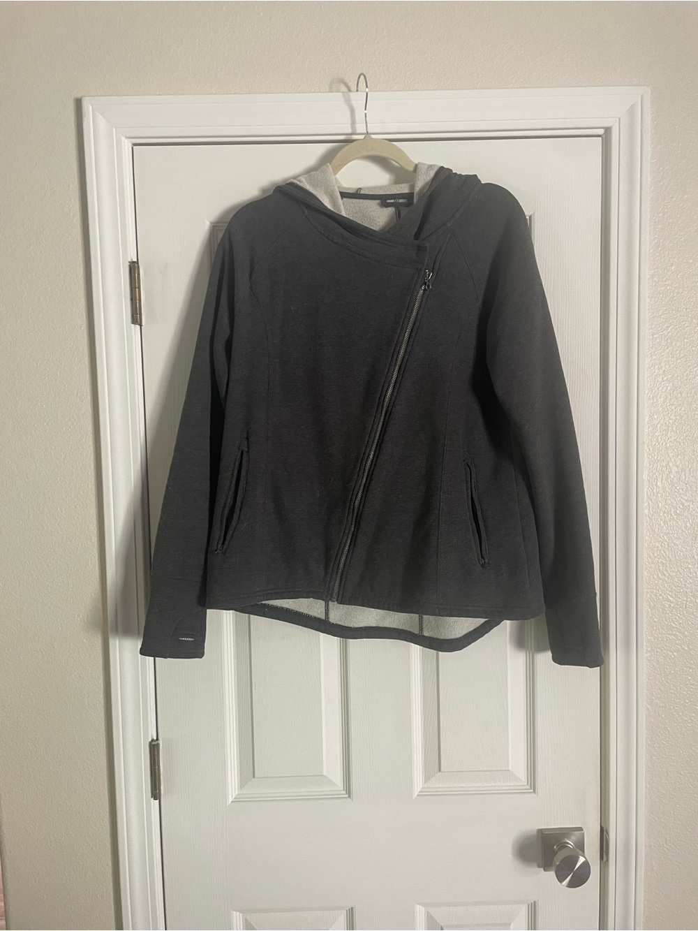 Puma Black Asymmetrical Zip Hooded Bomber Jacket